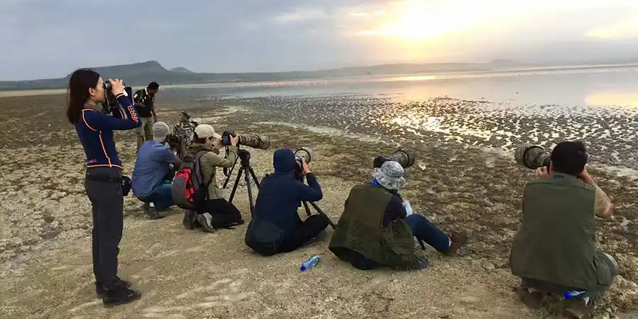 Photographer capturing an Ethiopian landscape