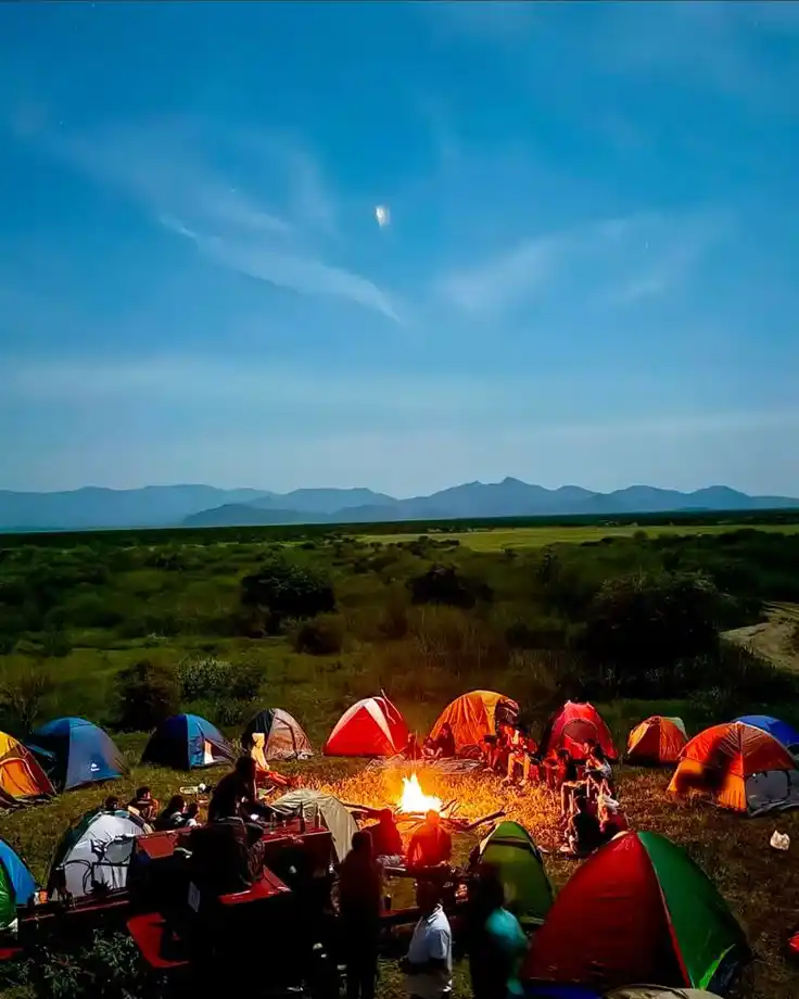 Camp under the night sky in the Ethiopian wilderness